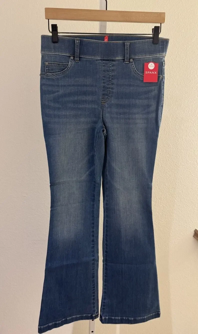 Spanx Flare Jeans Vintage Indigo 20456Q Petite Size M NWT